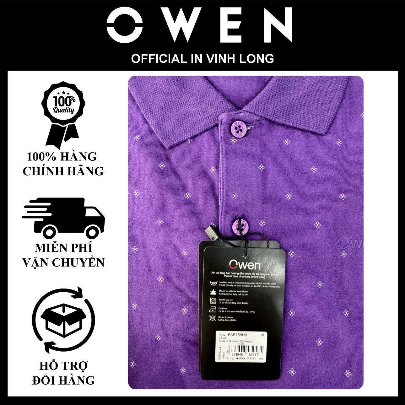Áo Polo nam Owen form SlimFit còn size M (PAP6720-VL)