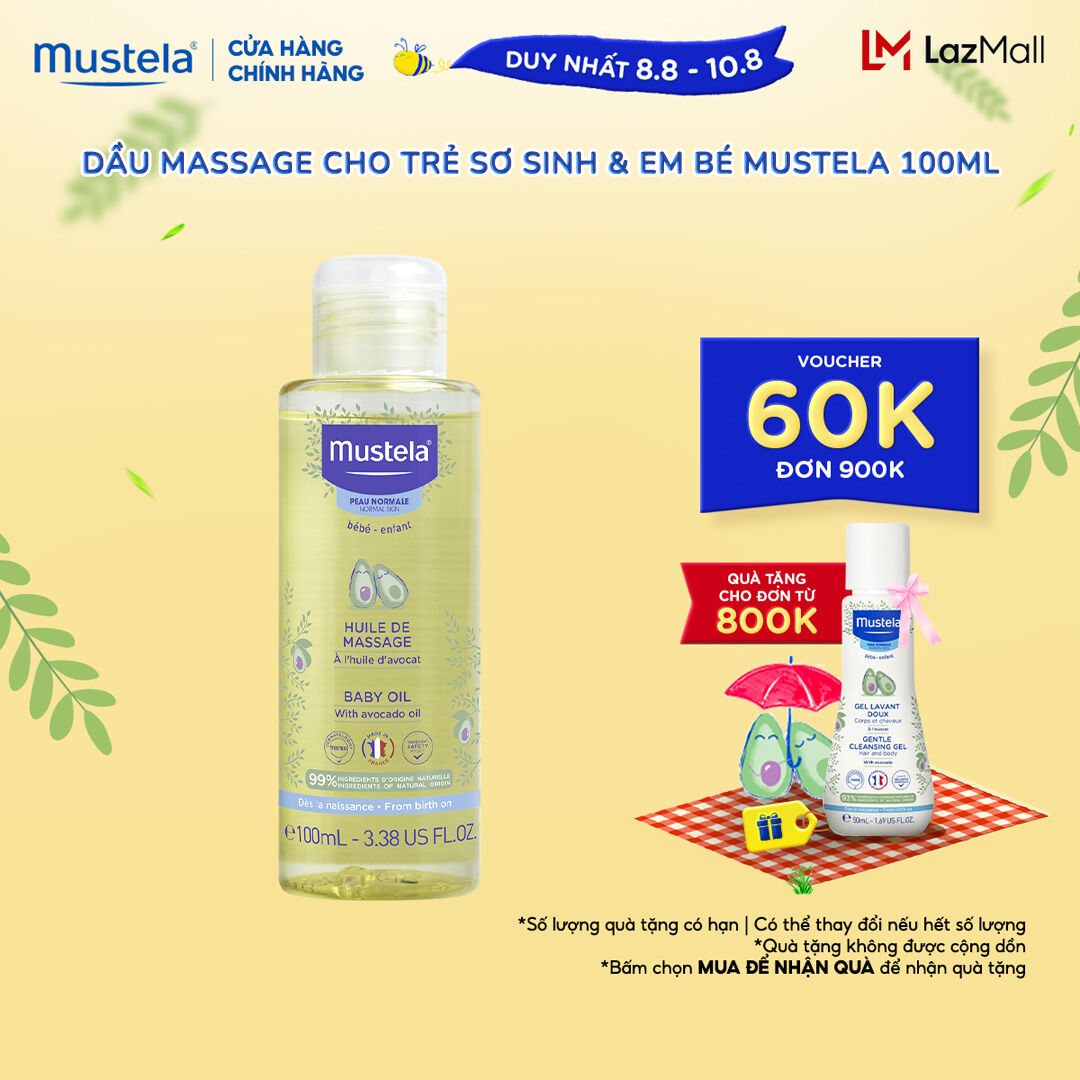 Dầu Massage Cho Trẻ Sơ Sinh & Em Bé Mustela 100ml