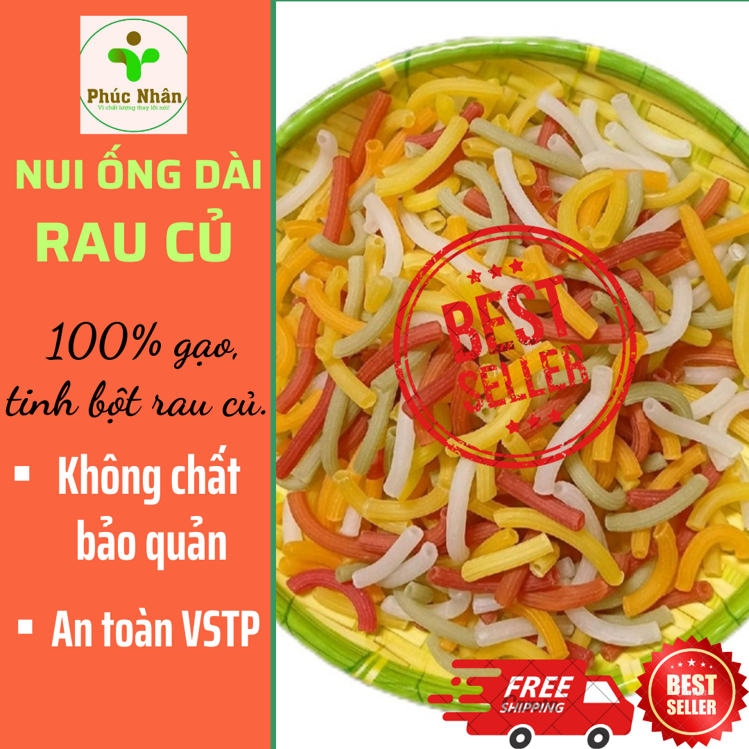 500 gram nui rau củ - nui óng dài