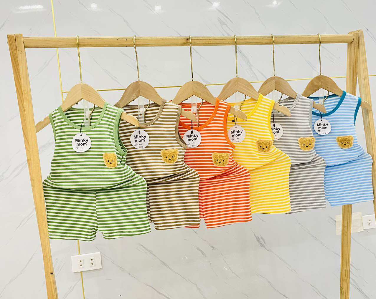 Bộ thun lạnh ba lỗ minkymom cho bé trai và gái