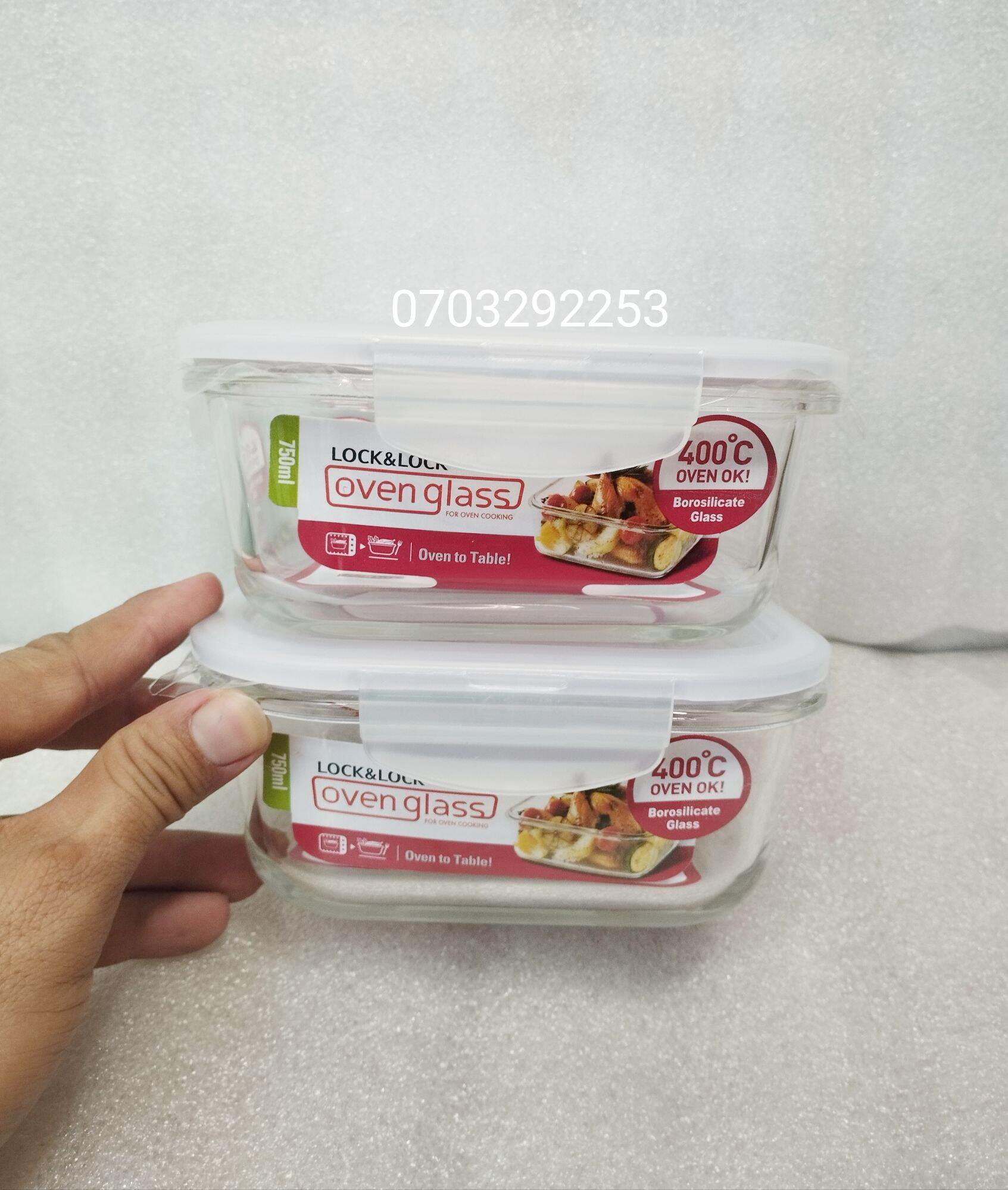 [HCM - xả kho] combo 2 hộp Thủy Tinh chịu nhiệt vuông lock & lock 750ml LLG224