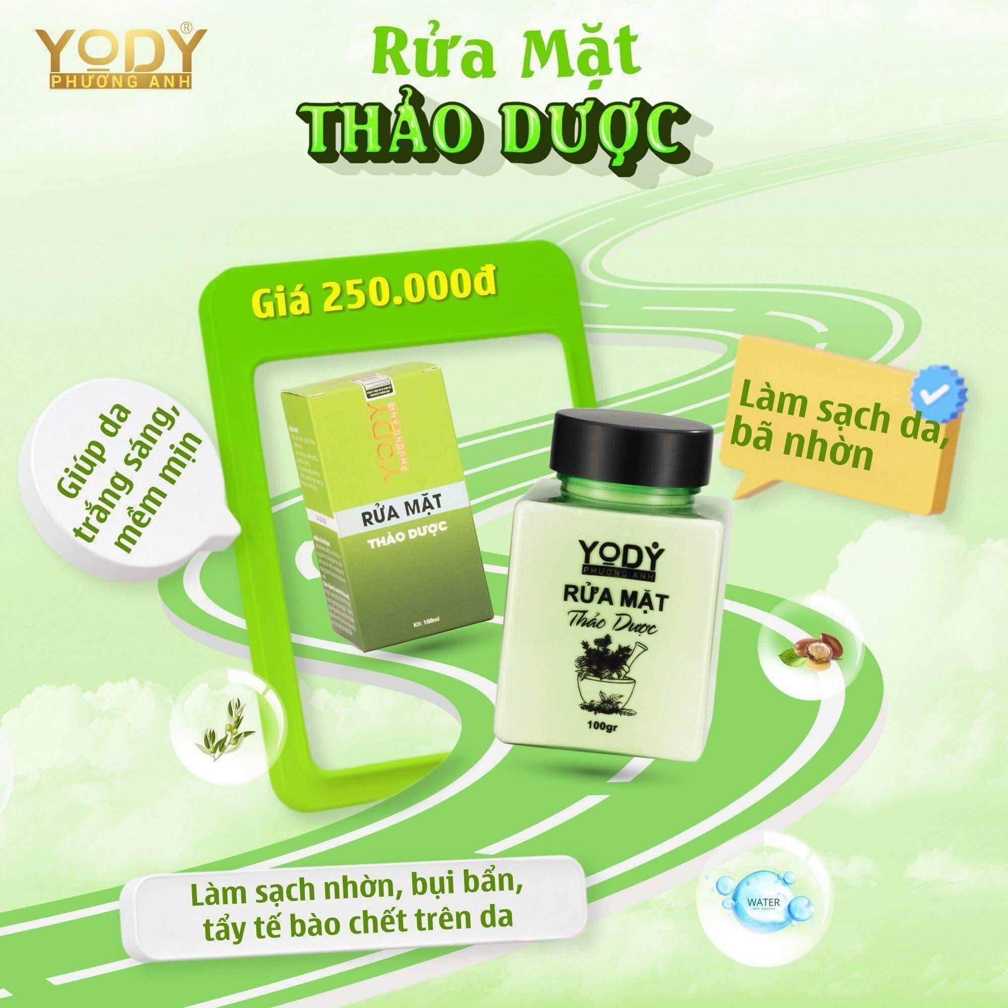 Bột Rửa Mặt Thảo Dược 100g -Sạch Sâu - Yody Phương Anh