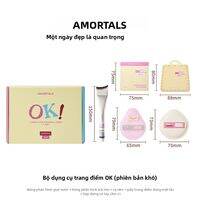 AMORTALS | Bộ Cọ Trang Điểm Có Bông Tẩy Trang và Giấy Dùng Kem Nền Dạng Lỏng Bột Kem Dùng Cho Quà Tặng Sinh Nhật