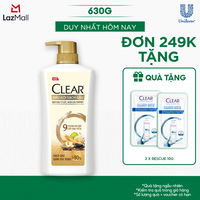 Dầu Gội CLEAR 9 Thảo Dược Cổ Truyền Sạch Gàu Giảm Gãy Rụng 630G