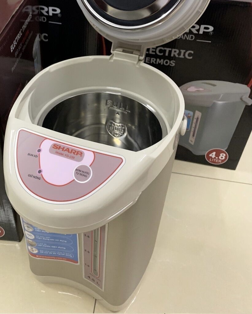 Bình Thủy Điện Sharp 4,8 lít[ Tự ngắt khi cạn nước, đun sôi khi nước nguội]