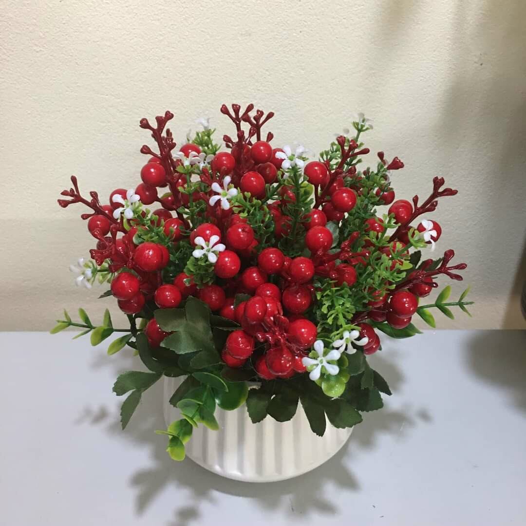Chùm quả cherry tròn quả giả