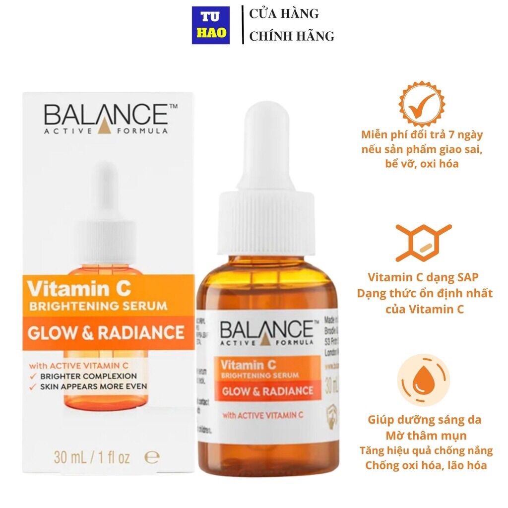 Serum Trắng Da, Mờ Thâm Balance Active Formula Vitamin C Brightening 30ml