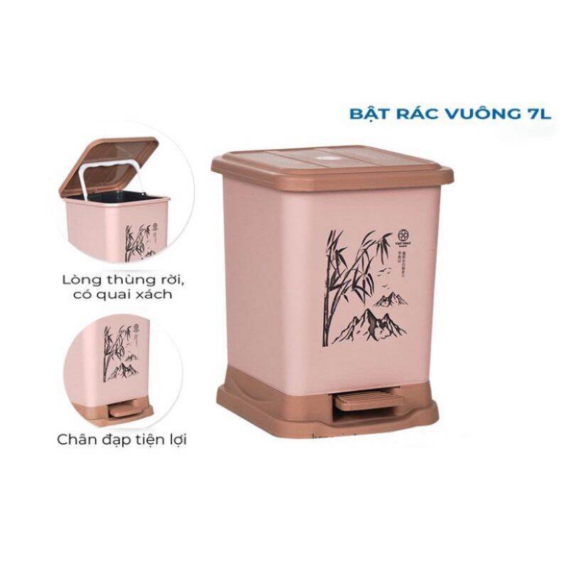 Thùng rác bật nắp vuông thông minh:5 lít-7 lít