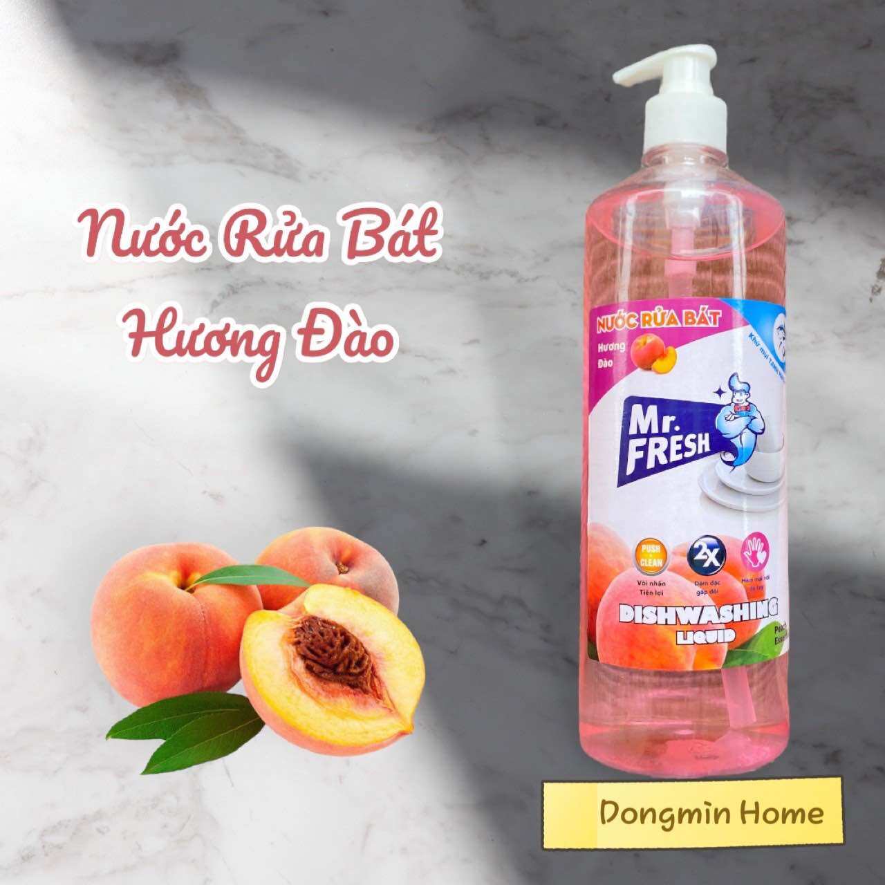 Nước Rửa Chén, Nước Rửa Bát Đậm Đặc Van Nhấn Mr Fresh 800ml (Đào, Cam, Trà Xanh, Quế)