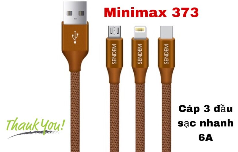 Cáp sạc nhanh 3in1 hàng công ty, chip sạc nhanh cho các dòng điện thoại