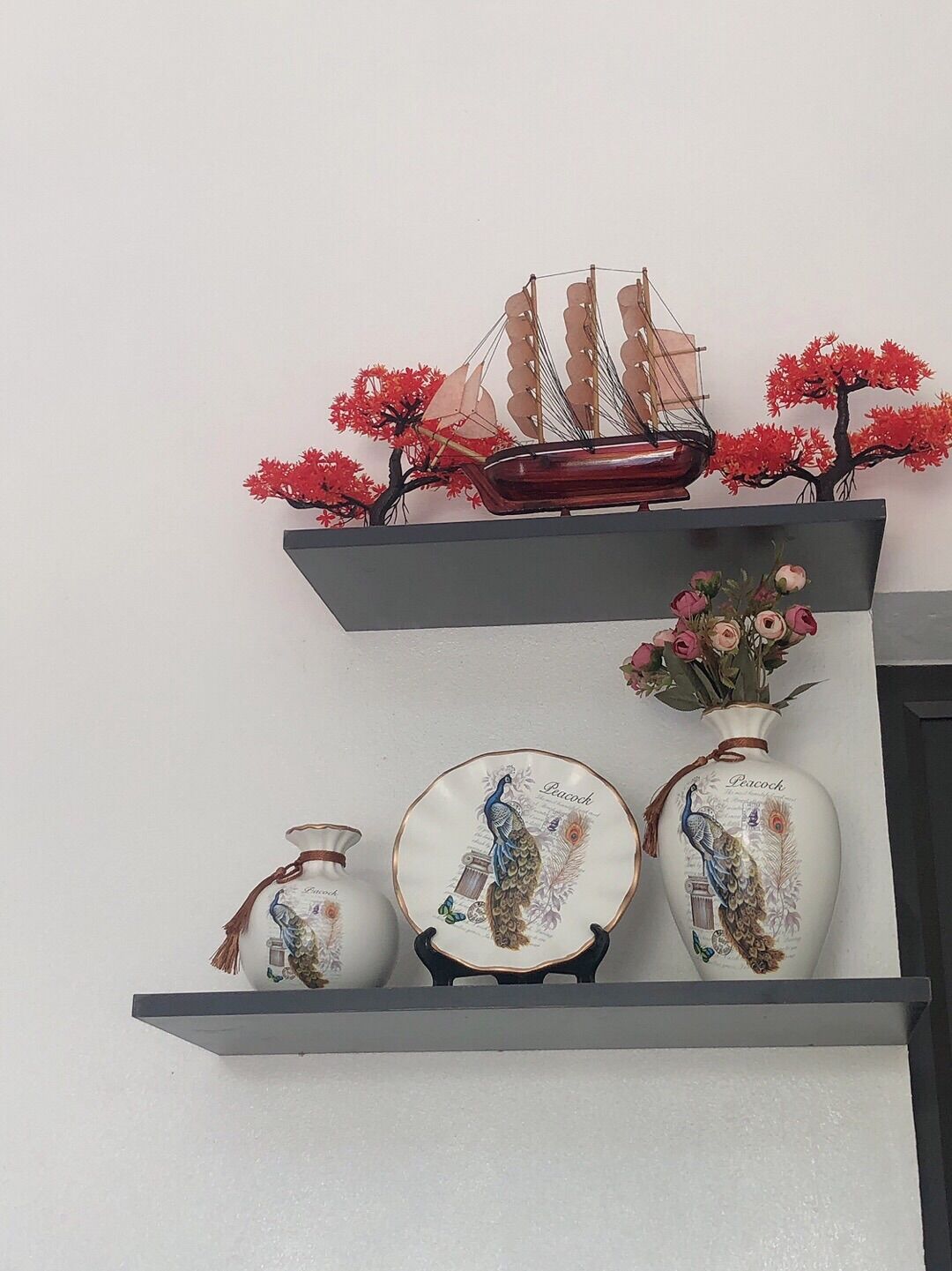 Bộ decor 3 món trang trí phòng khách kèm hoa
