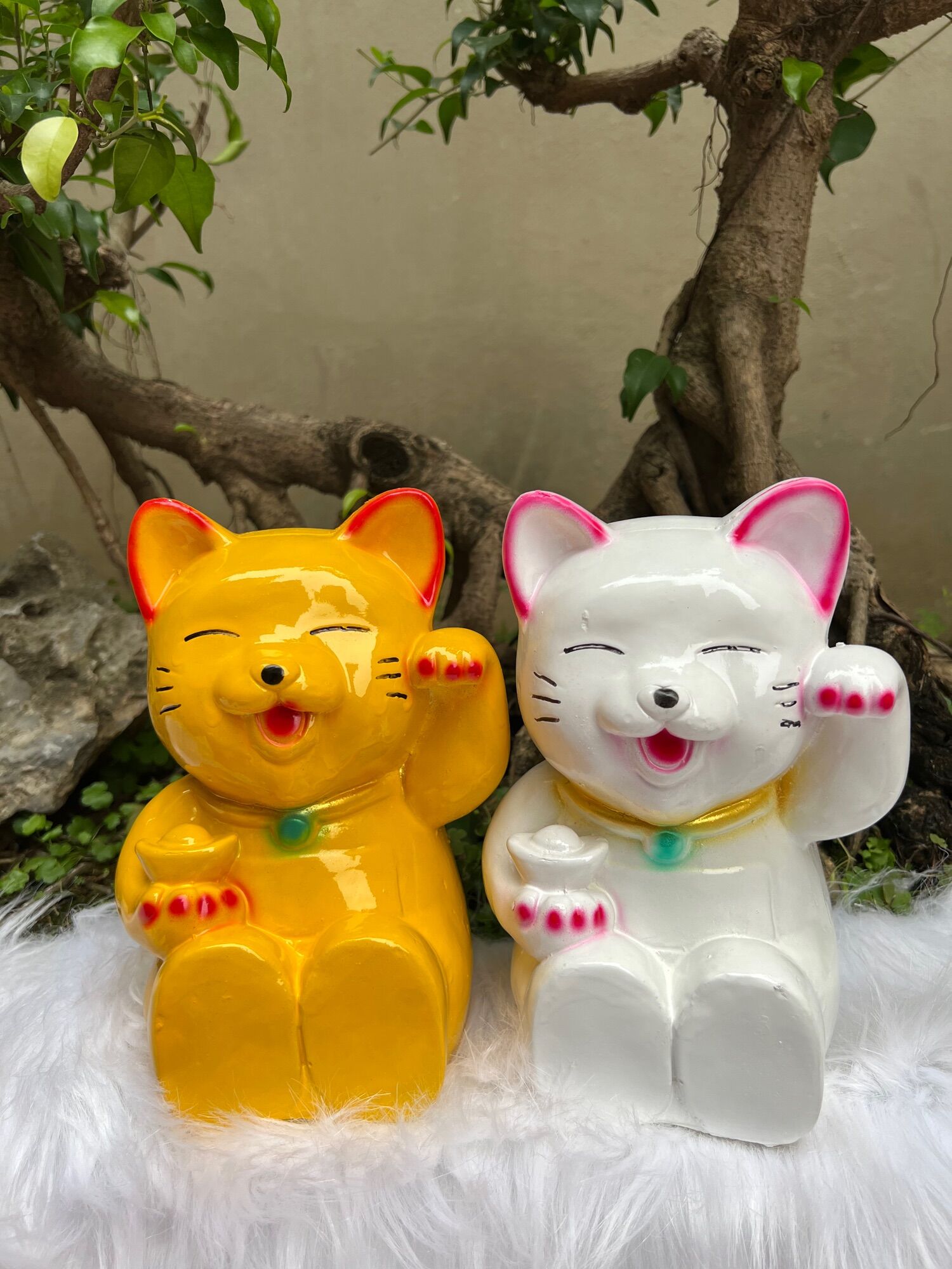 Heo/lợn đất tiết kiệm mẫu mèo thần tài ngồi dễ thương