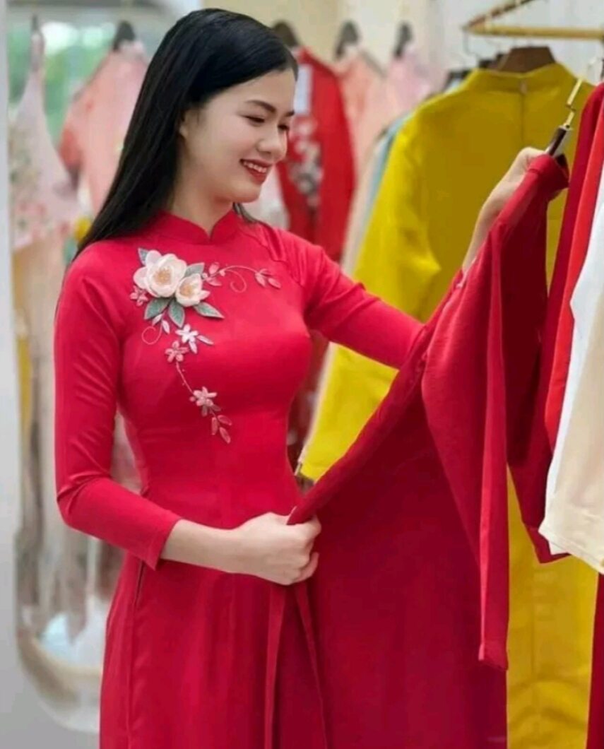 Siêu phẩm Áo Dài lụa mỹ kết hoa