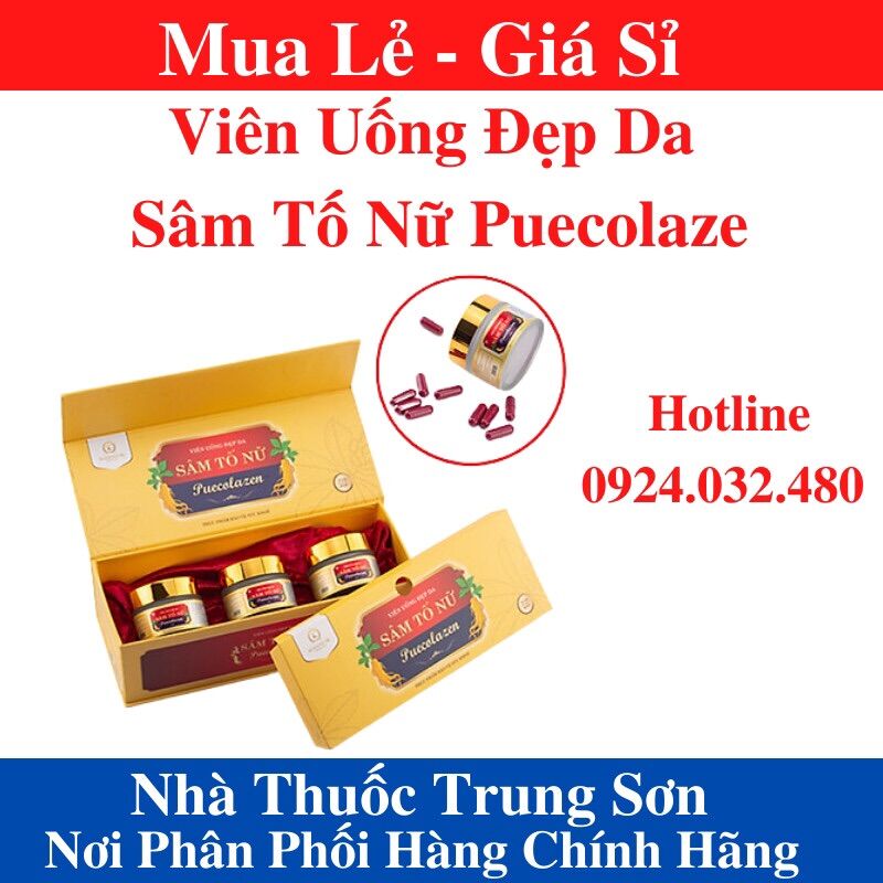 Combo 2 hộp Viên uống đẹp da Sâm Tố Nữ Puecolazen - Giúp cải thiện chức năng sinh lý nữ - TS002