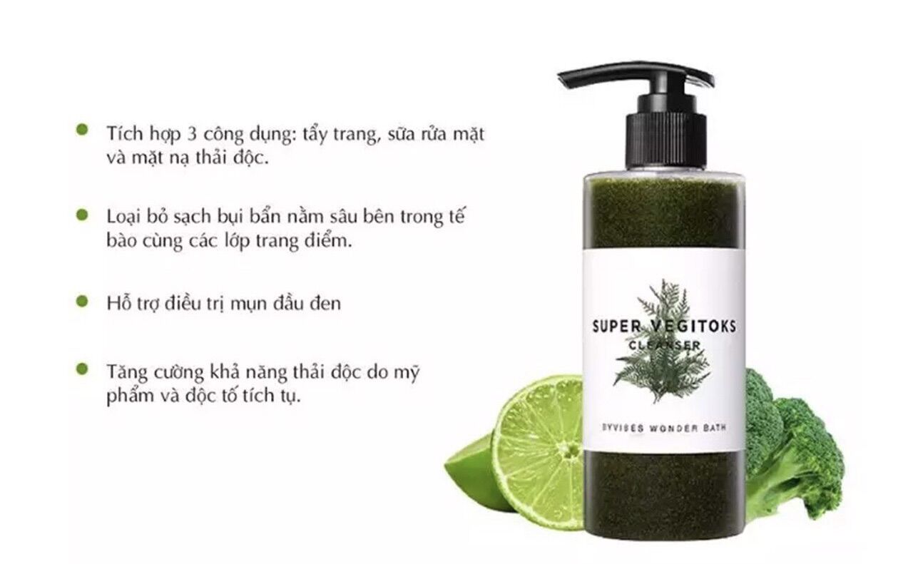 Sữa rửa mặt thải độc rau củ SUPER VEGITOKS Cleanser 300ml | Vinie.minisize