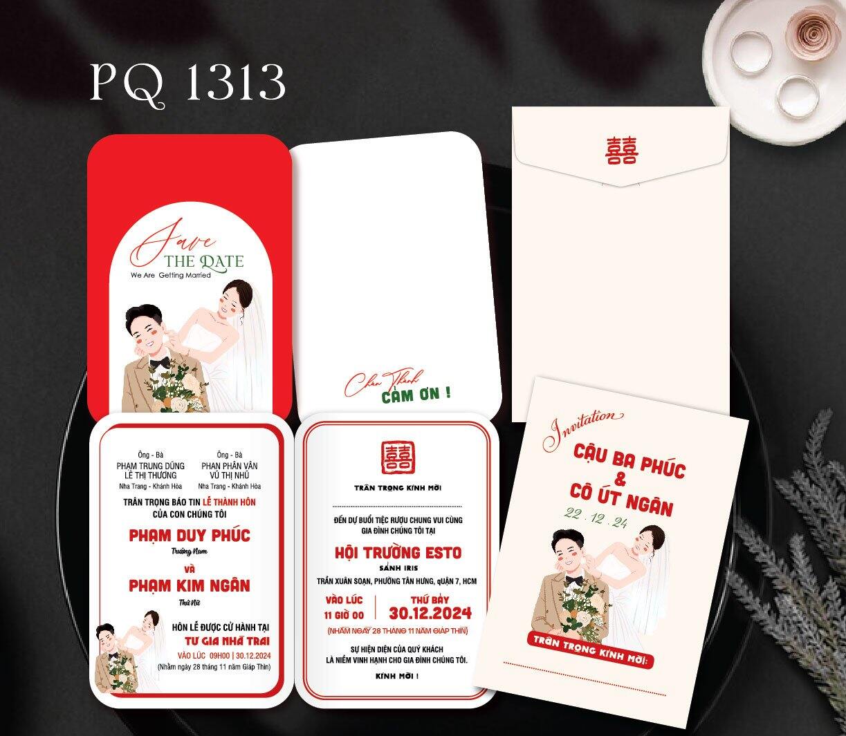 thiệp cưới in hoàn chỉnh nội dung combo 50 thiệp