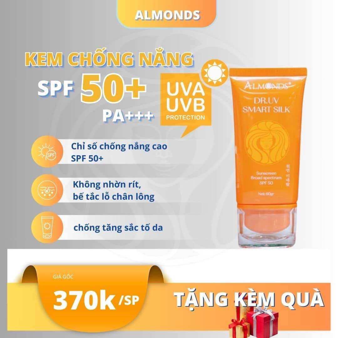 [CHÍNH HÃNG] Kem Chống Nắng Da Nhạy Cảm, Da đang Treatment Almonds Hộp 50 ml