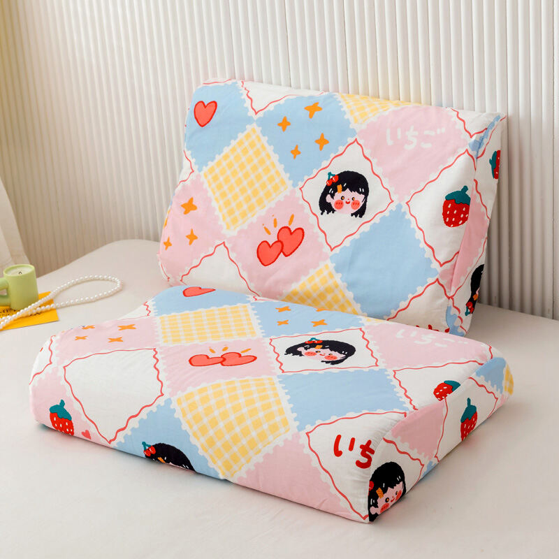 Nguyên Chất 100% Cotton, Vải Bông Vỏ Gối Cao Su Đơn Người Lớn 40x60 Cao Su Thái Lan Hoạt Hình Trẻ Em 30x50 Chăn Ga Gối Hicotton/xishang Cotton, Vải Bông