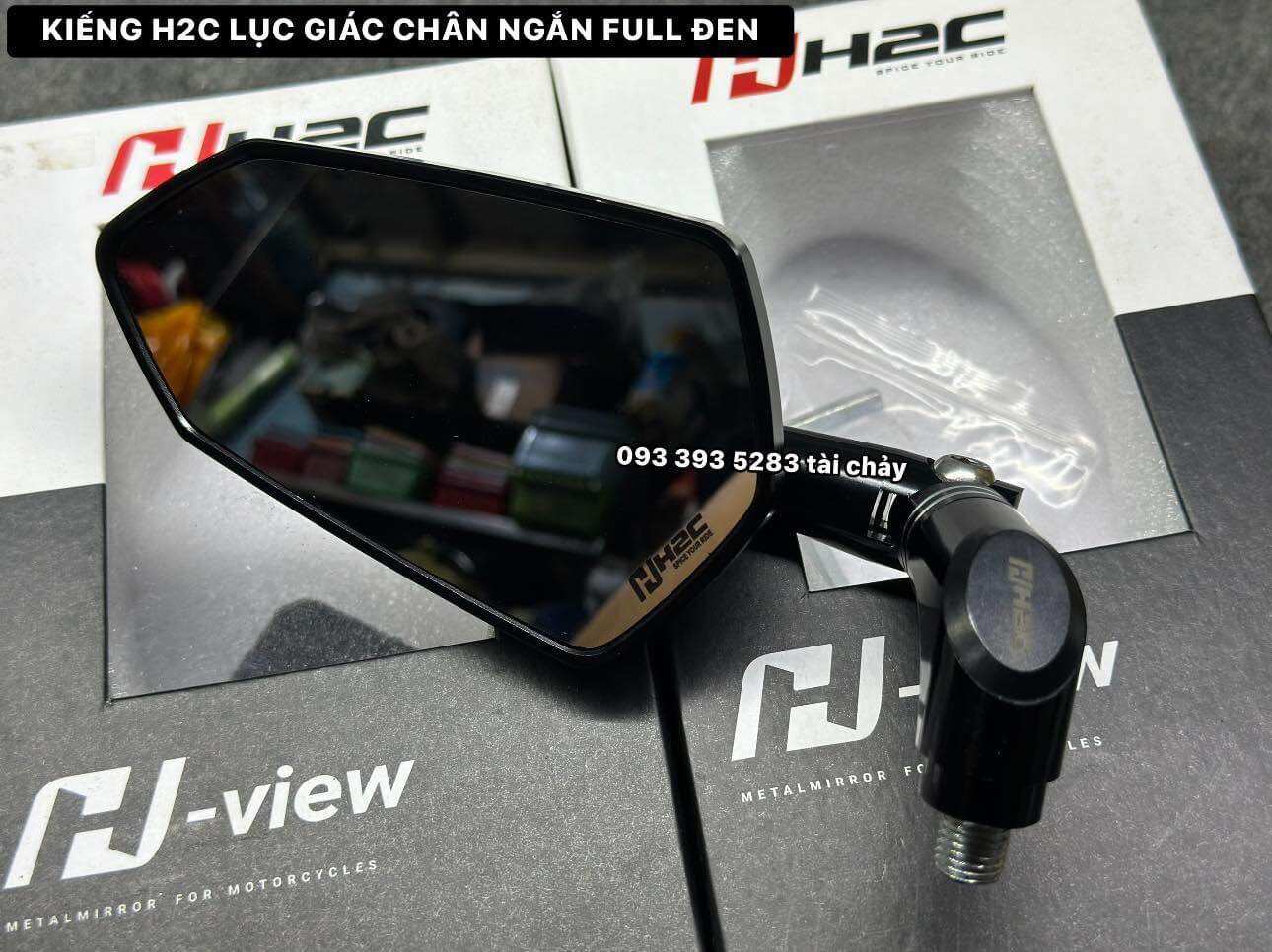 [ 1 CÂY BÊN TRÁI ] KIẾNG H2C LỤC GIÁC CHÂN NGẮN FULL ĐEN GẮN MỌI LOAI XE