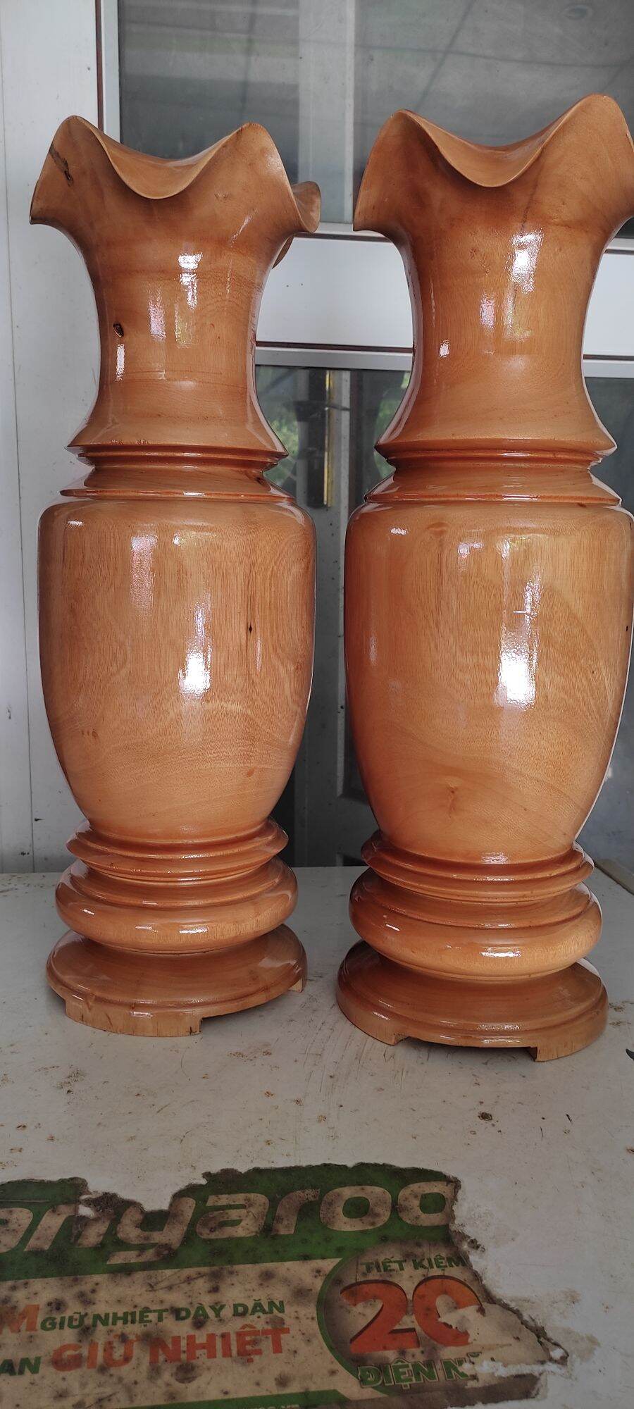 lục bình gỗ cao 35×12cm giá 1đôi