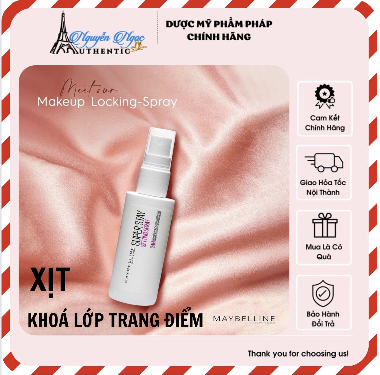 Xịt Cố Định Lớp MakeUp Maybelline Super Stay 24H Setting Spray