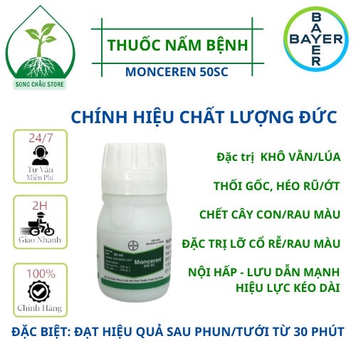 Monceren 250sc chai 50ml phòng trừ bệnh lở cổ rễ, chết rạp cây con, khô vằn
