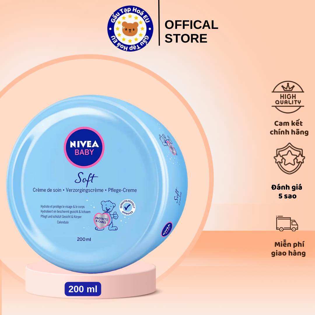 Kem dưỡng da nivea baby soft creme 200ml