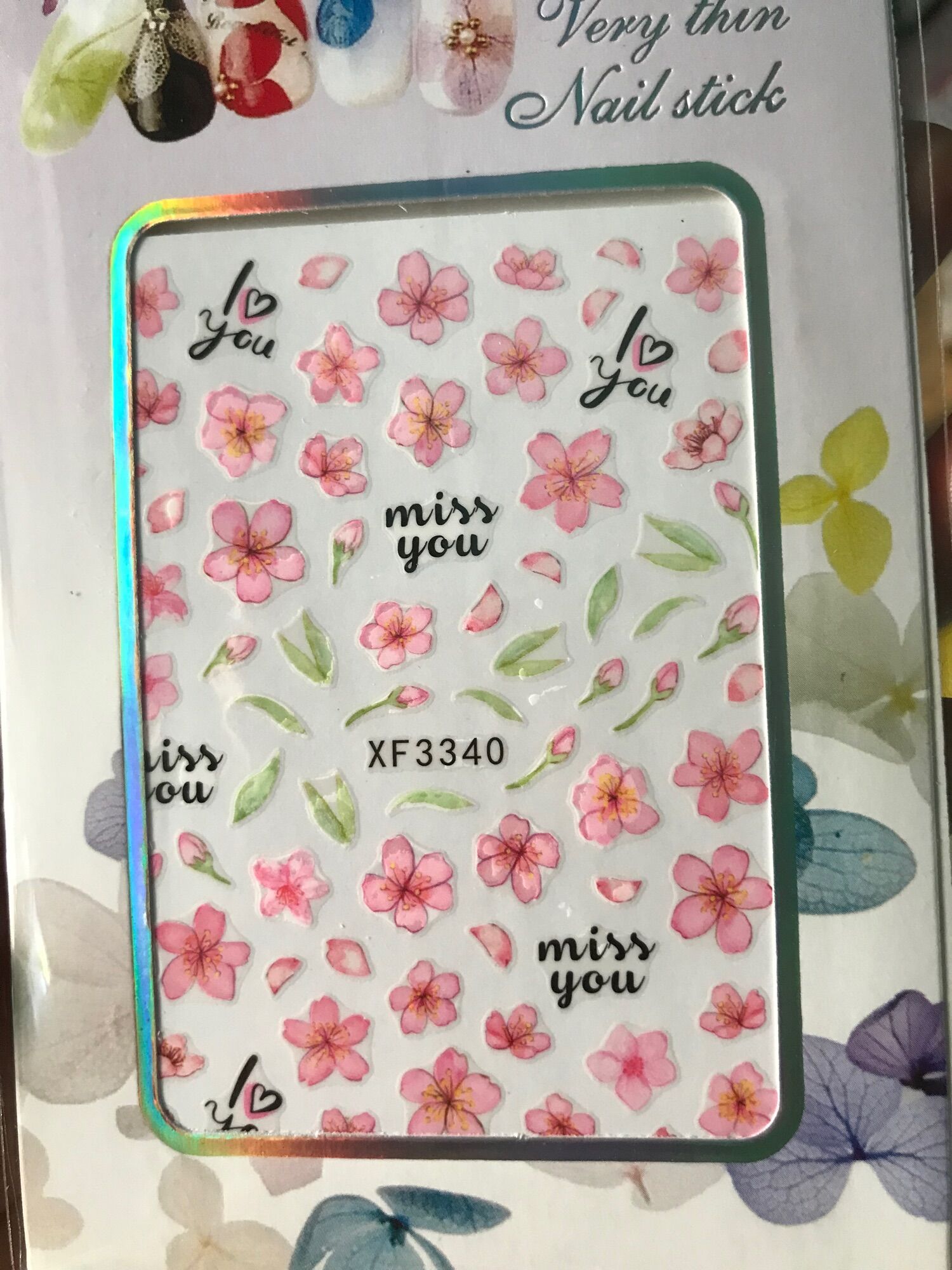 Sticker hoa dán móng, stick hoa dán móng