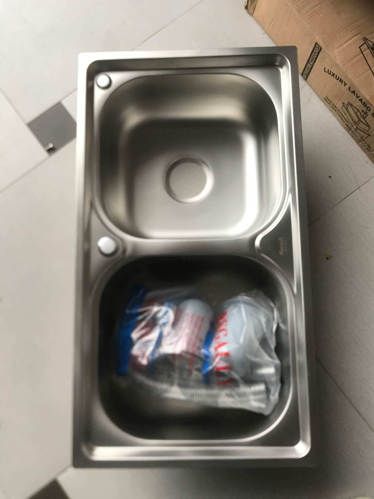 Chậu rửa bát 2 hố inox 78x43x18
