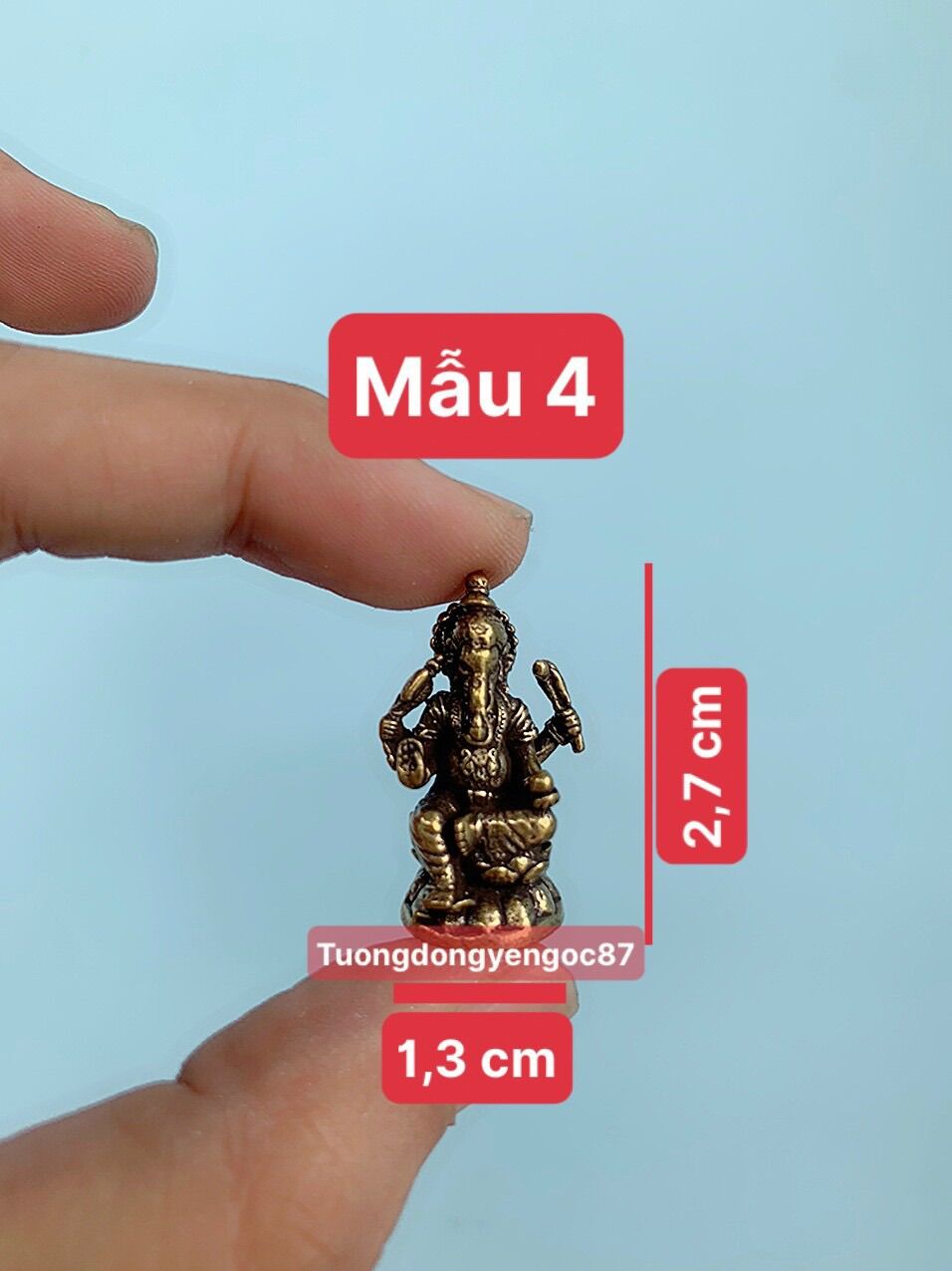 Tượng đồng thần voi Ganesha mini
