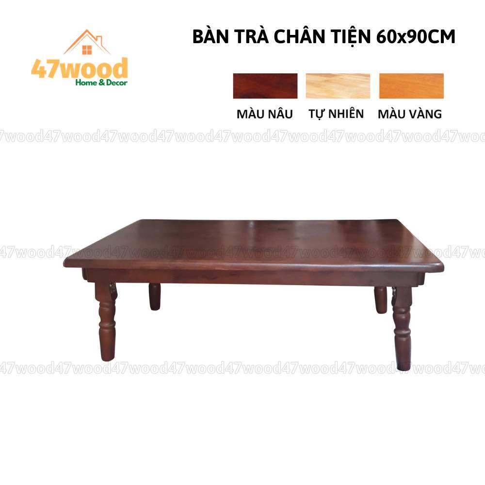 BÀN GỖ CHÂN TIỆN 60x90CM CHÂN GẬP GỌN