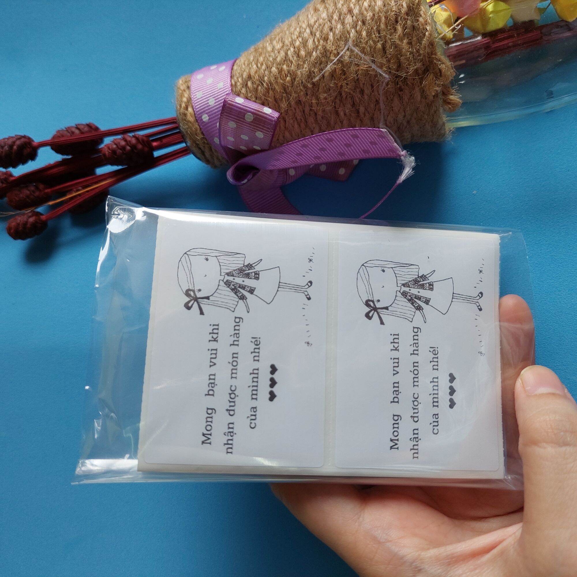 100 Tem dán cảm ơn khách hàng kích thước 7x5cm