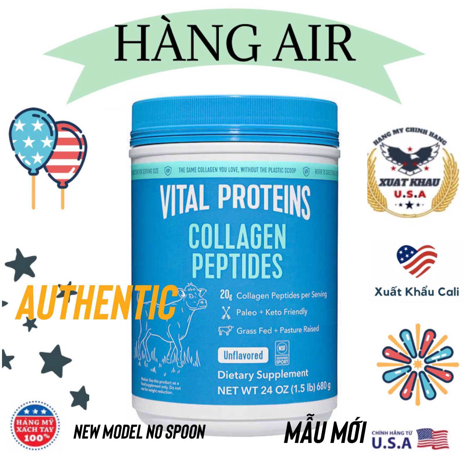 Collagen peptides brand vital proteins 680g import USA