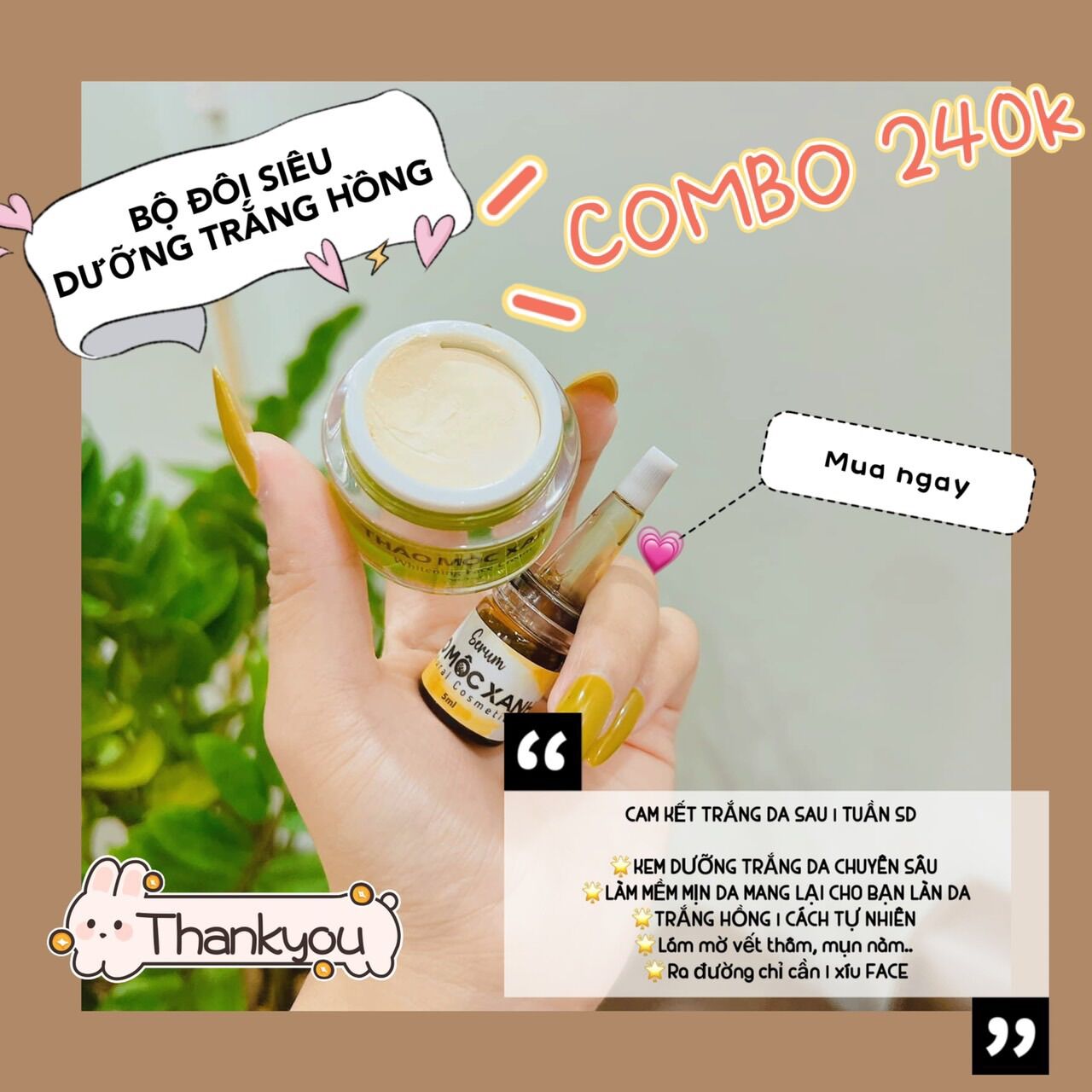 Kem Face Thảo Mộc Xanh 10g - Dưỡng Trắng Da (2 lọ)