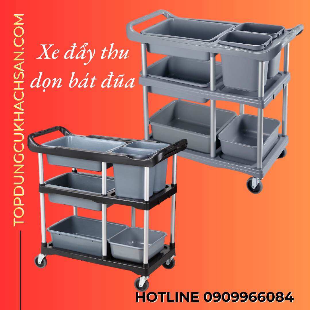 Xe Đẩy Nhựa Thu Gom Chất Thải Sử Dụng Trong Quán Ăn, Nhà Hàng