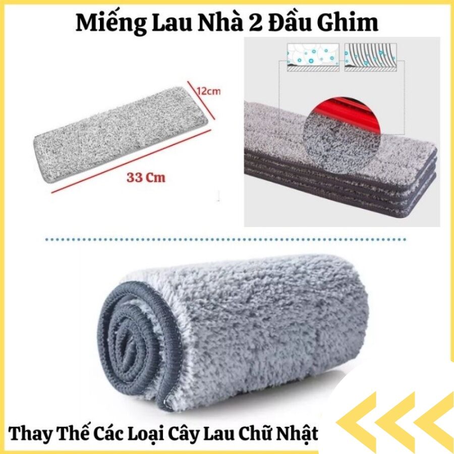 Miếng bông thay thế cây lau nhà tự vắt 12x32cm bông lau nhà tự vắt