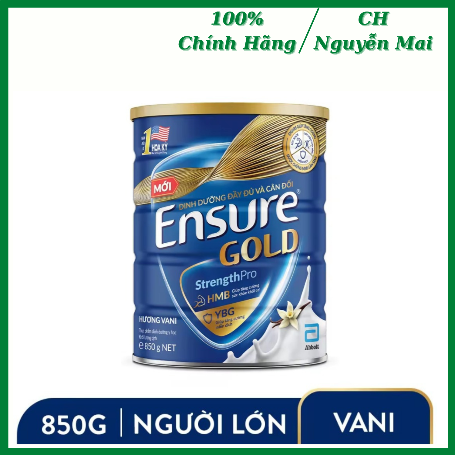 [Date Mới] Sữa Bột Ensure Gold Hương Vani 800g