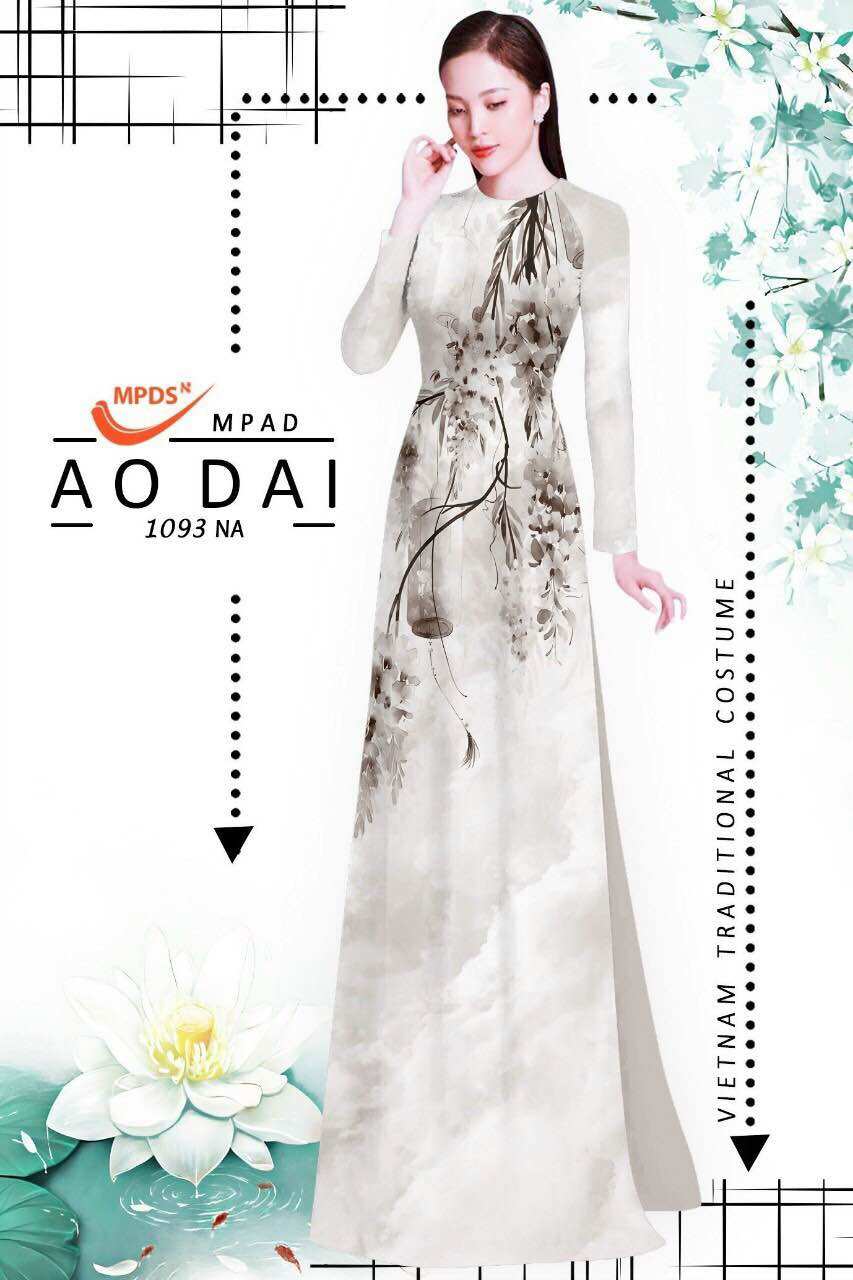 Vải áo dài in hoa 3D