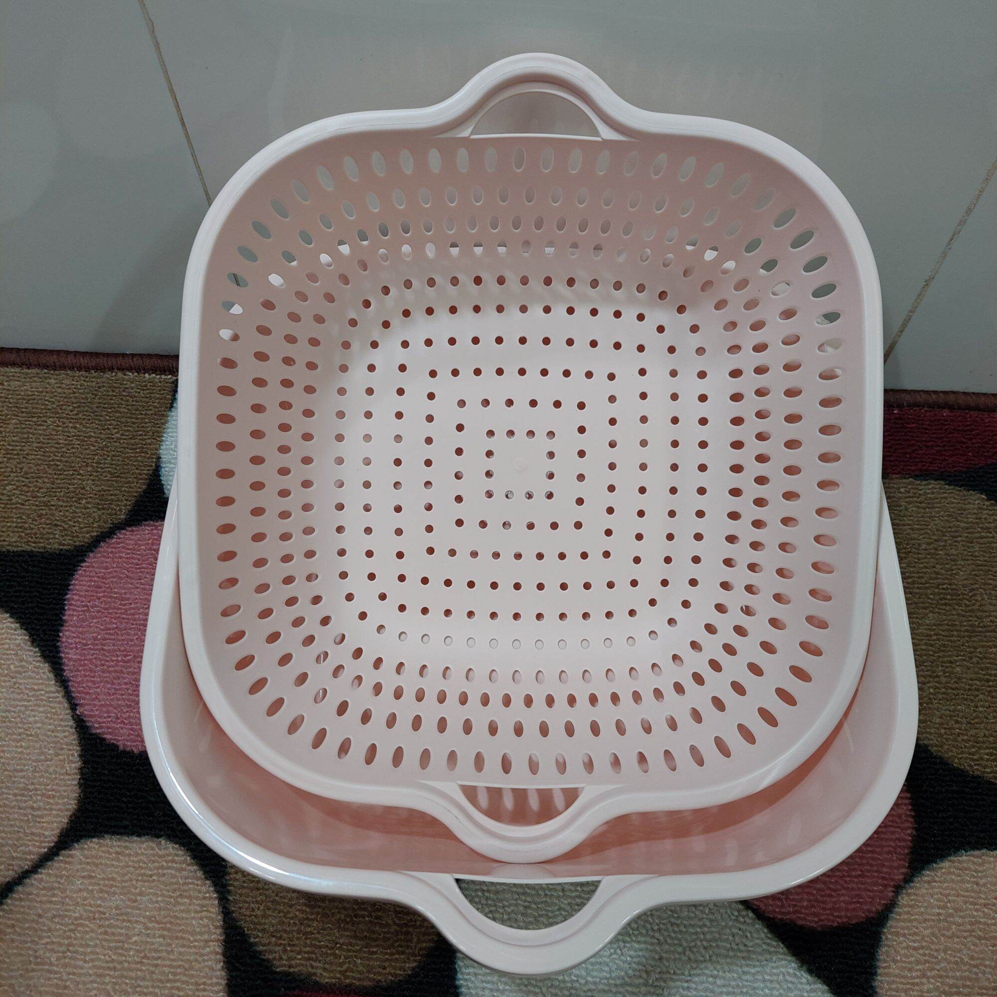 Bộ thau rổ vuông nhựa Việt Nhật