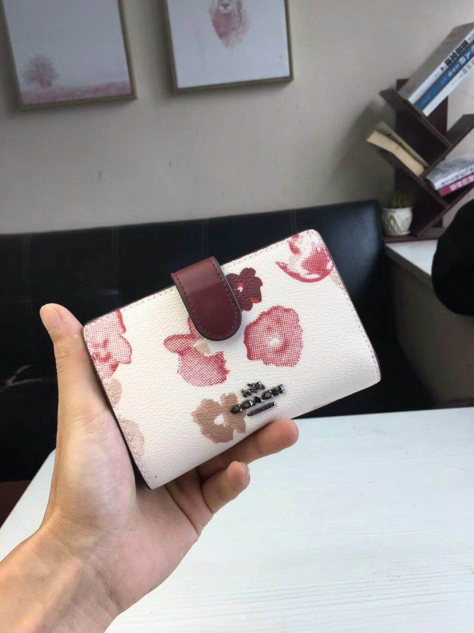 Ví coach nữ da thật size trung 14cm Hàng dư xin full box