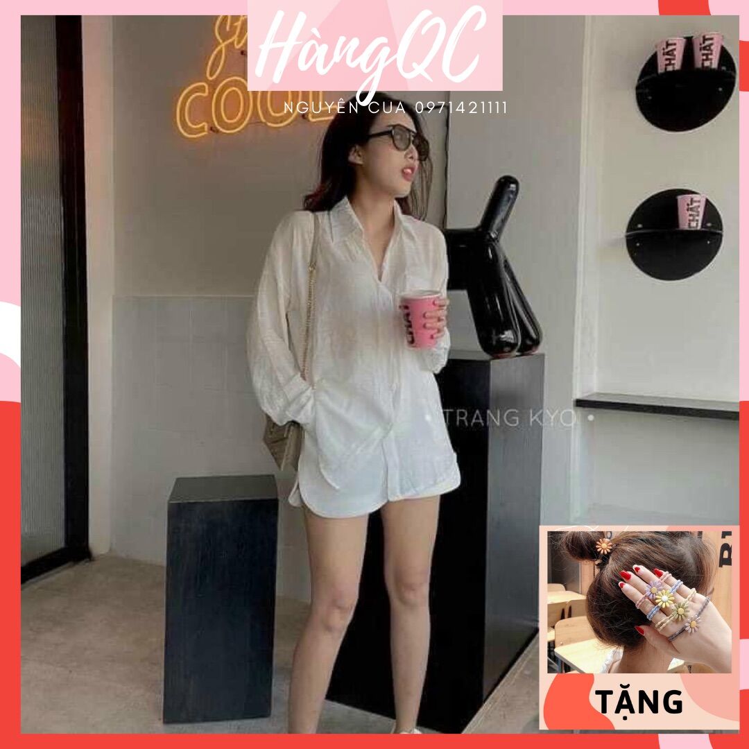 Áo Sơ Mi Đũi Nữ Oversize Siêu Xinh hàng đẹp