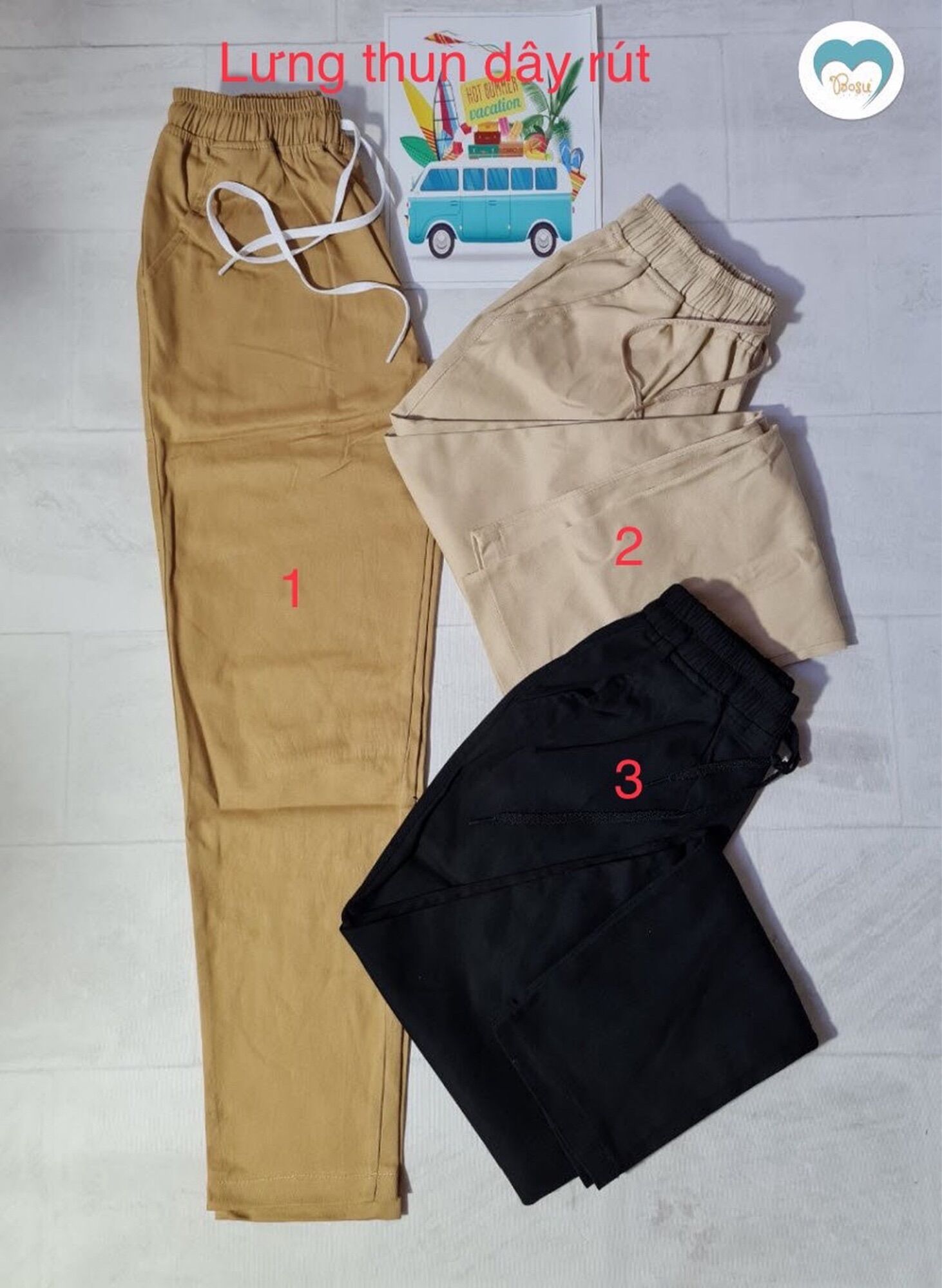 QUẦN BAGGY KAKI LƯNG THUN big size( tặng kèm bọc cccd)