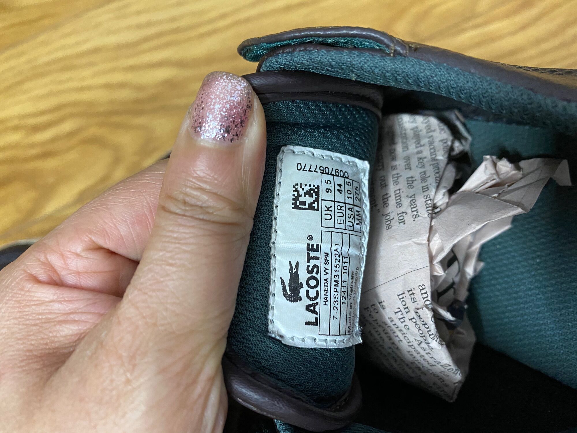 GIẦY CHÍNH HÃNG-Lacoste size 44