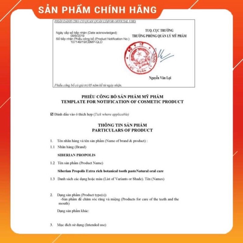 [Kho Việt]Kem đánh răng thảo dược keo ong của siberian