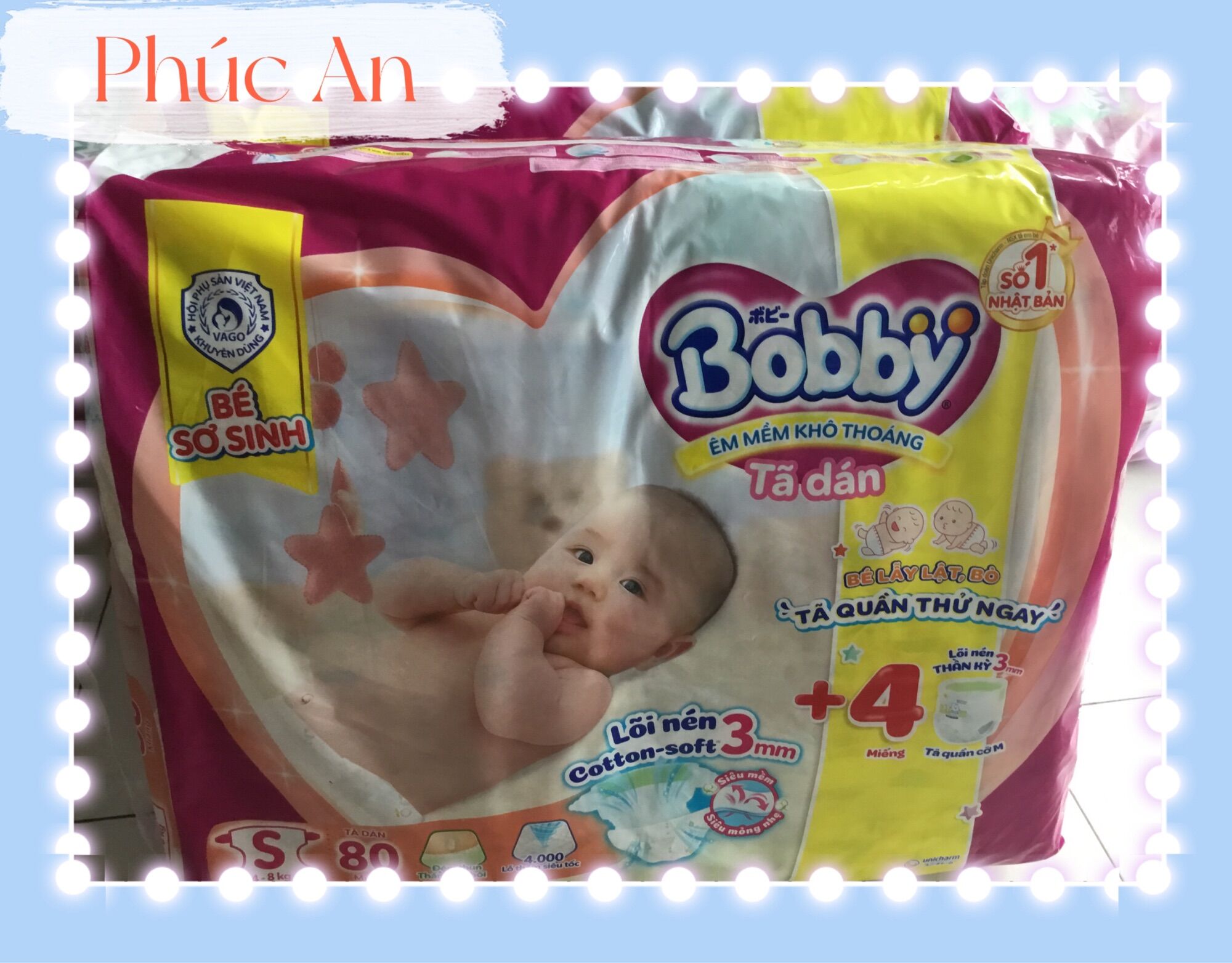 Tã dán trẻ em bobby size s 80 miếng êm mềm khô thoáng - bỉm dán bobby size s