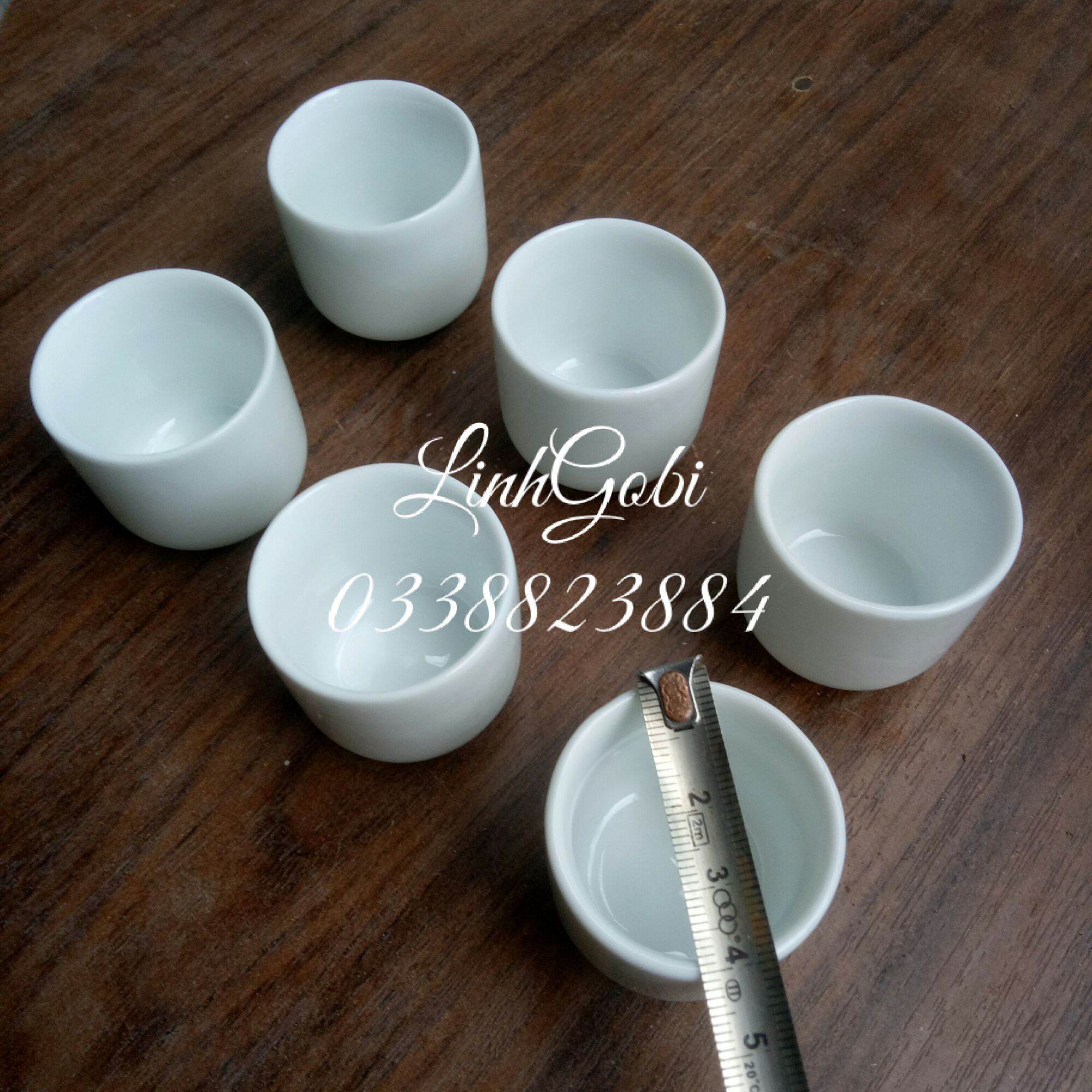 Chén sứ mini dáng ống  uống nước, uống trà  4x4cm