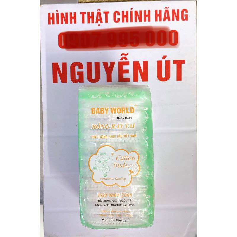 Bông ráy tai baby world lốc 12 bịch