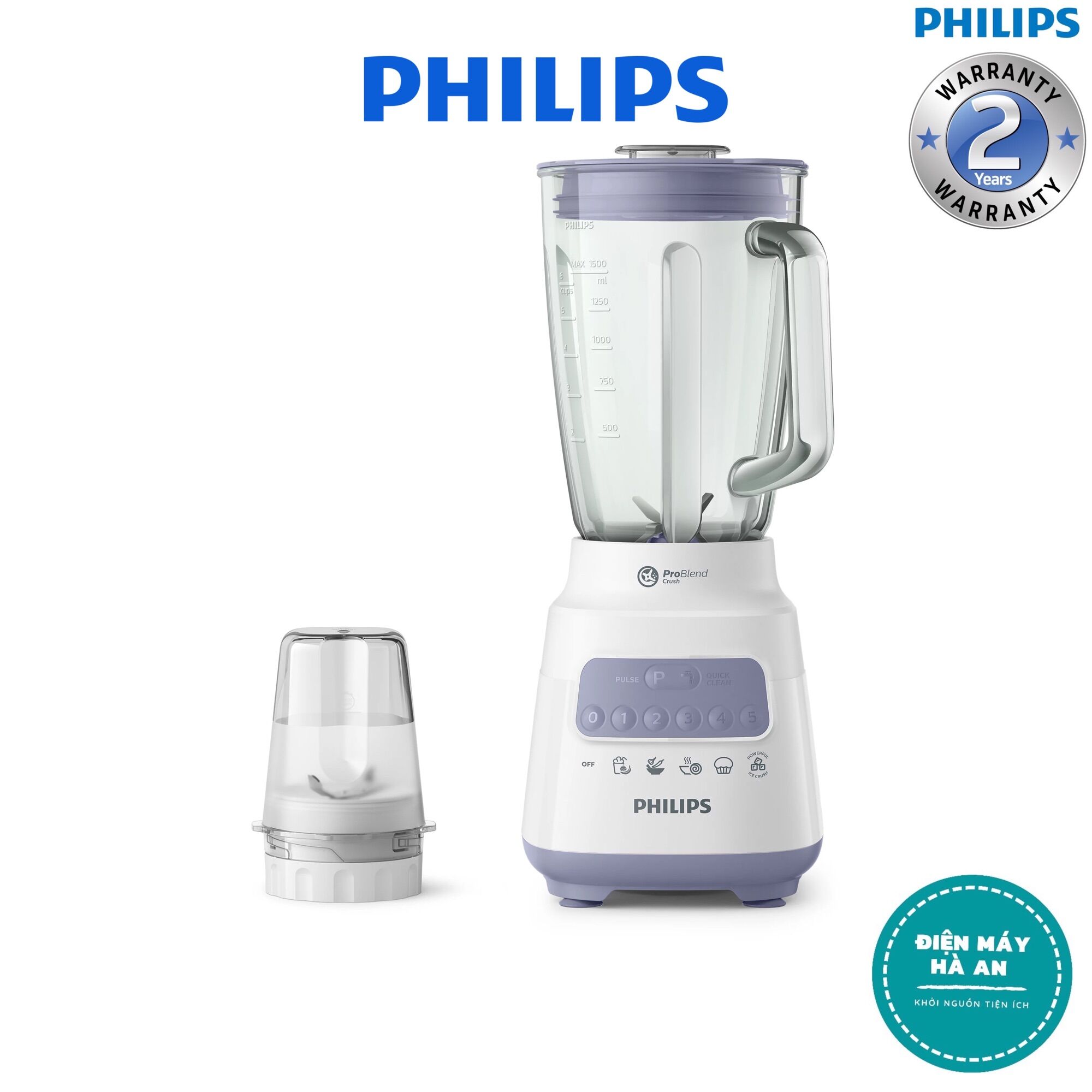 Máy xay sinh tố philips hr2222 - cối thủy tinh - hàng chính hãng - bảo hành 24 tháng