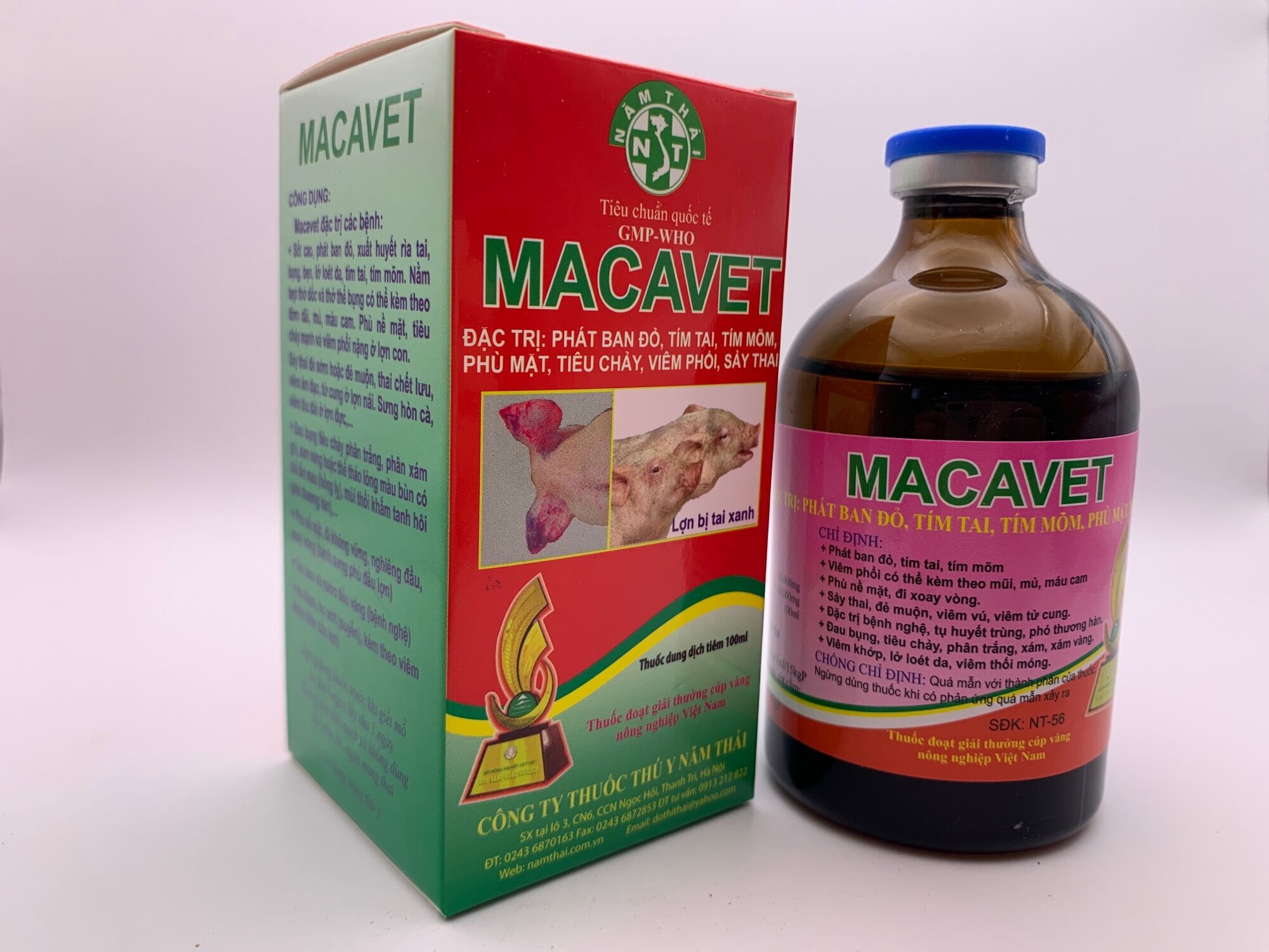 Macavet 100ml - viêm phổi, phù mặt, tiêu chảy, phát ban...trên gia cầm, gia súc