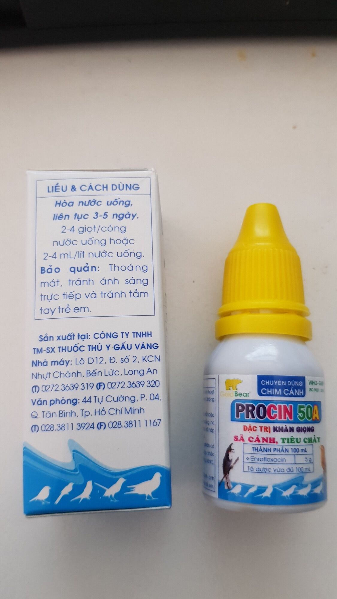 Procin 50a lọ 10ml tiêu chảy, sã cánh